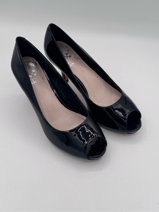 Vince Camuto Shoes - Vince Camuto Black Patent Peep-Toe Heels